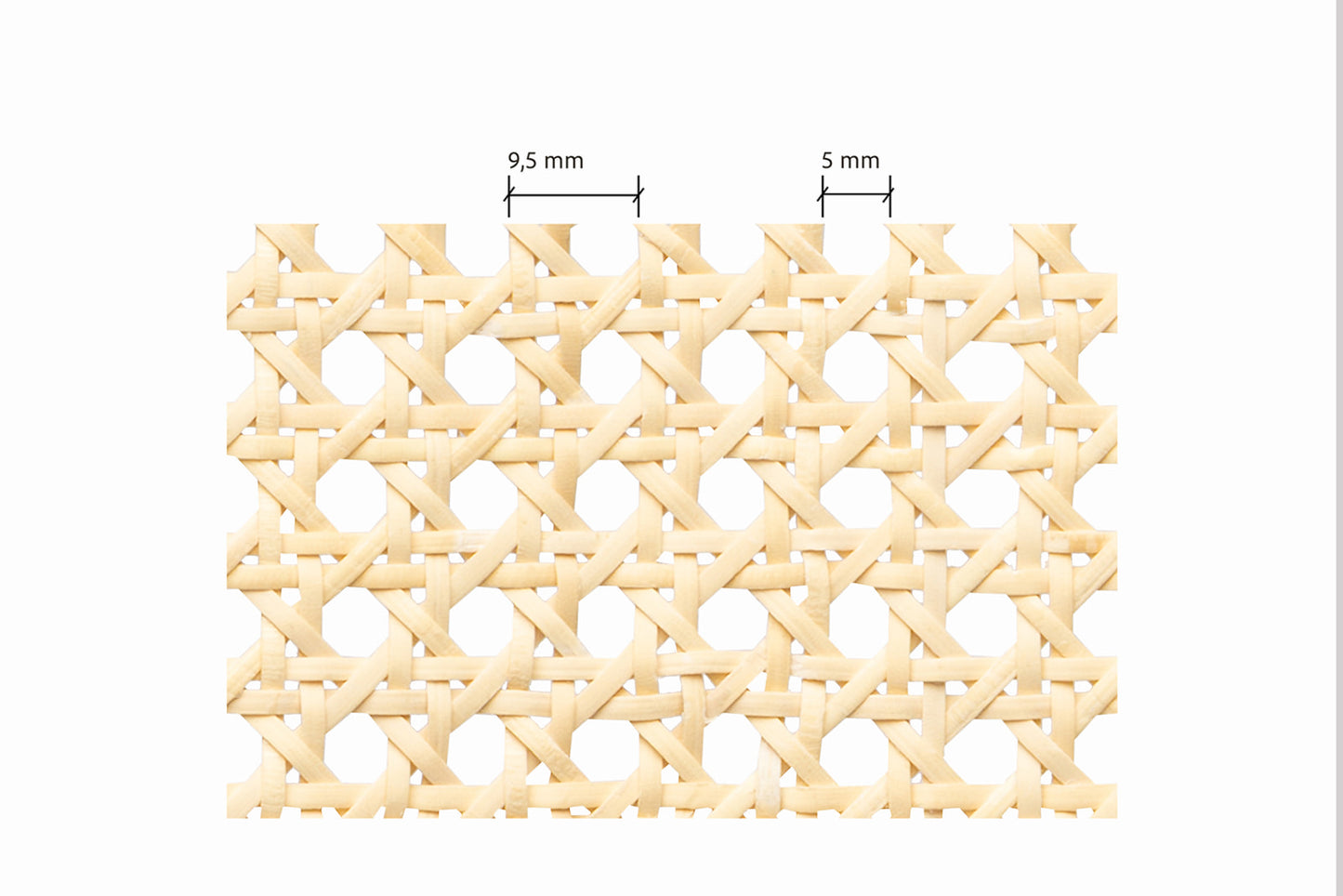 Wiener Geflecht 5 mm, halb gebleicht mit Schale