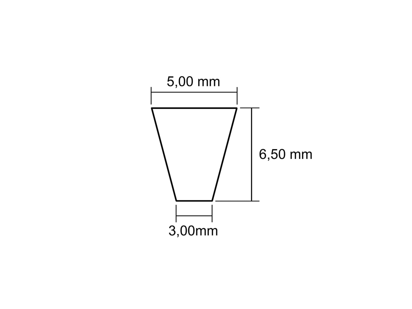 Splintpeddig keilförmig 5 mm – Zuschnitt